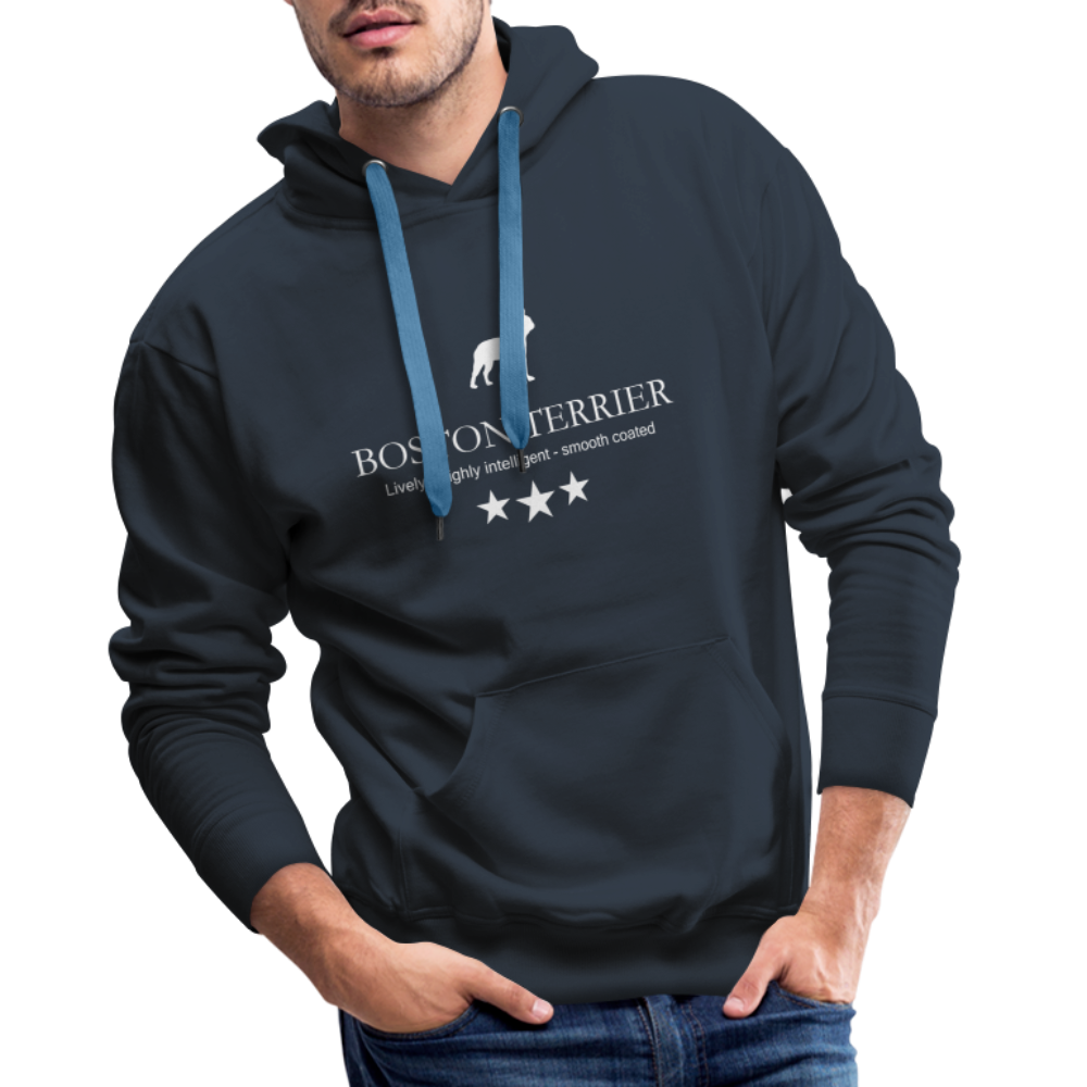 Men’s Premium Hoodie - Boston Terrier - Lively, highly intelligent, smooth coated... - Navy