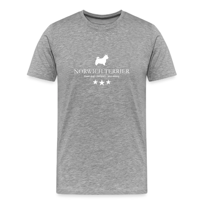 Männer Premium T-Shirt - Norwich Terrier - Keen dog, compact and strong... - Grau meliert