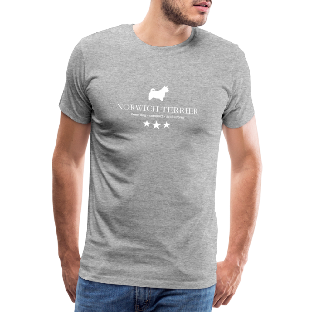 Männer Premium T-Shirt - Norwich Terrier - Keen dog, compact and strong... - Grau meliert