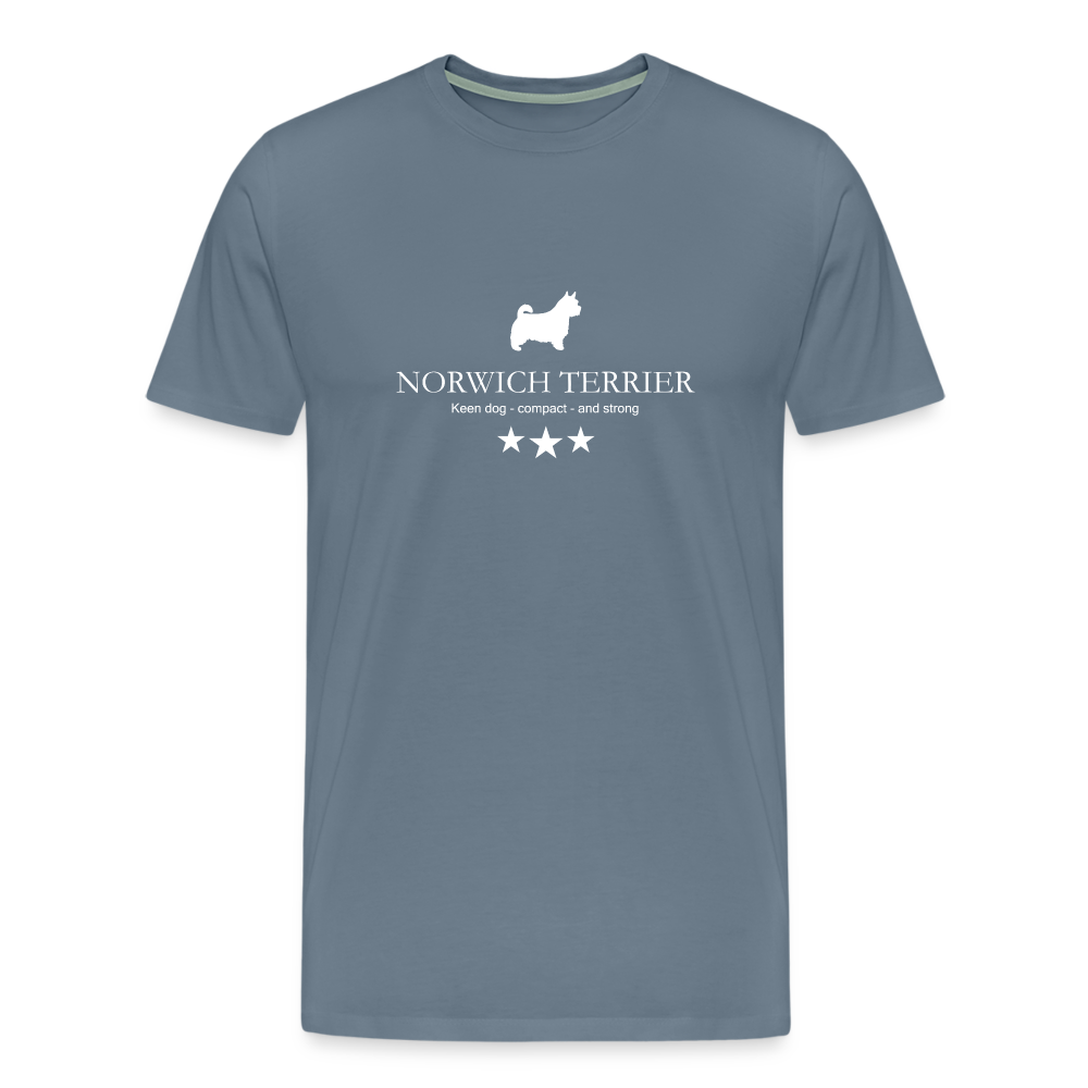 Männer Premium T-Shirt - Norwich Terrier - Keen dog, compact and strong... - Blaugrau