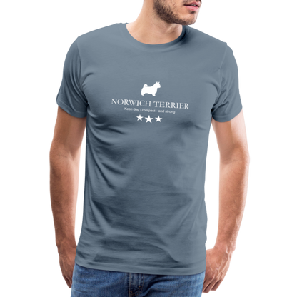 Männer Premium T-Shirt - Norwich Terrier - Keen dog, compact and strong... - Blaugrau