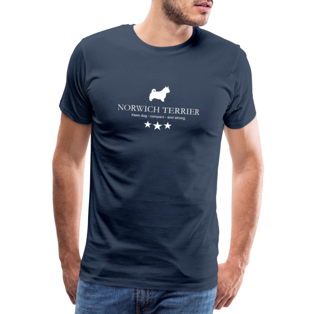 Männer Premium T-Shirt - Norwich Terrier - Keen dog, compact and strong... - Navy