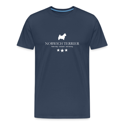 Männer Premium T-Shirt - Norwich Terrier - Keen dog, compact and strong... - Navy