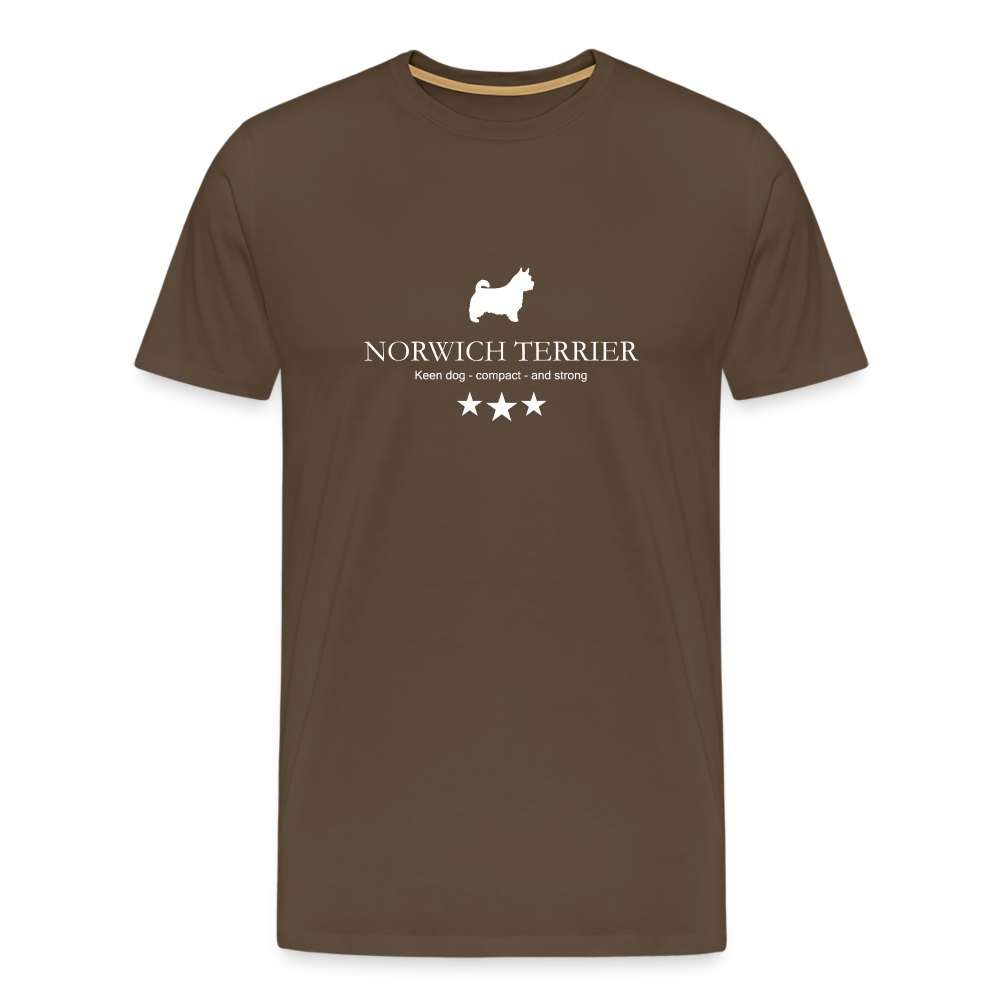 Männer Premium T-Shirt - Norwich Terrier - Keen dog, compact and strong... - Edelbraun