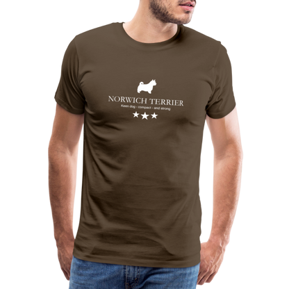 Männer Premium T-Shirt - Norwich Terrier - Keen dog, compact and strong... - Edelbraun