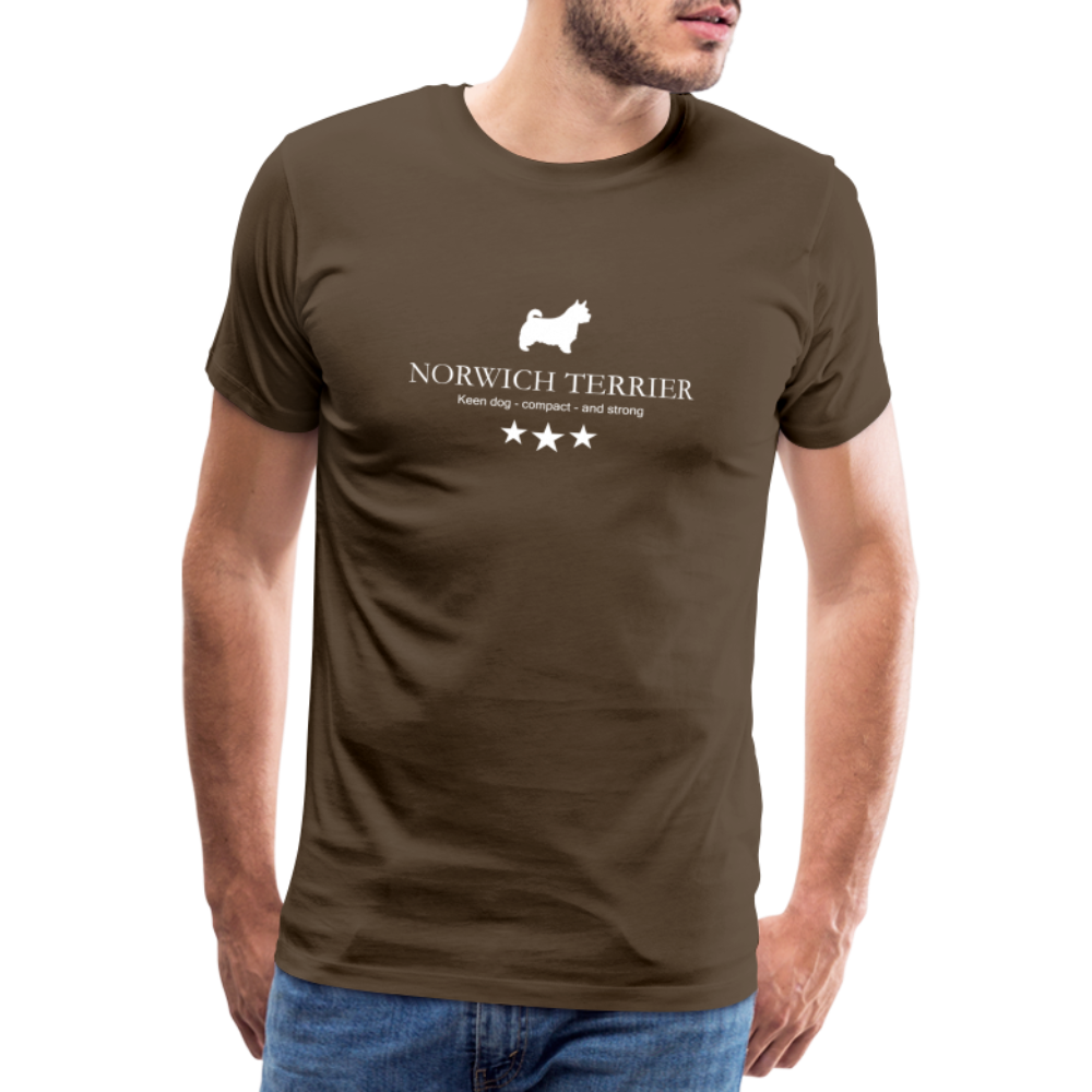 Männer Premium T-Shirt - Norwich Terrier - Keen dog, compact and strong... - Edelbraun