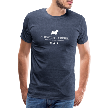 Männer Premium T-Shirt - Norwich Terrier - Keen dog, compact and strong... - Blau meliert