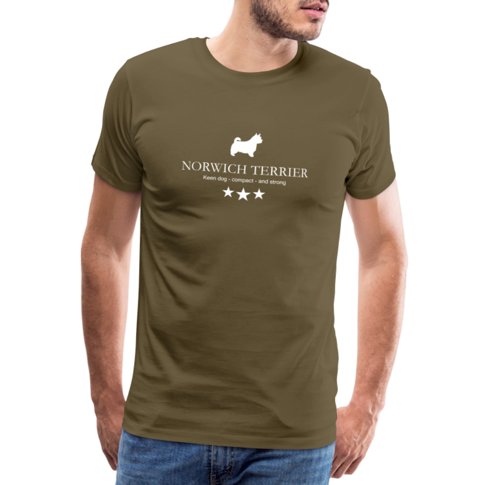 Männer Premium T-Shirt - Norwich Terrier - Keen dog, compact and strong... - Khaki