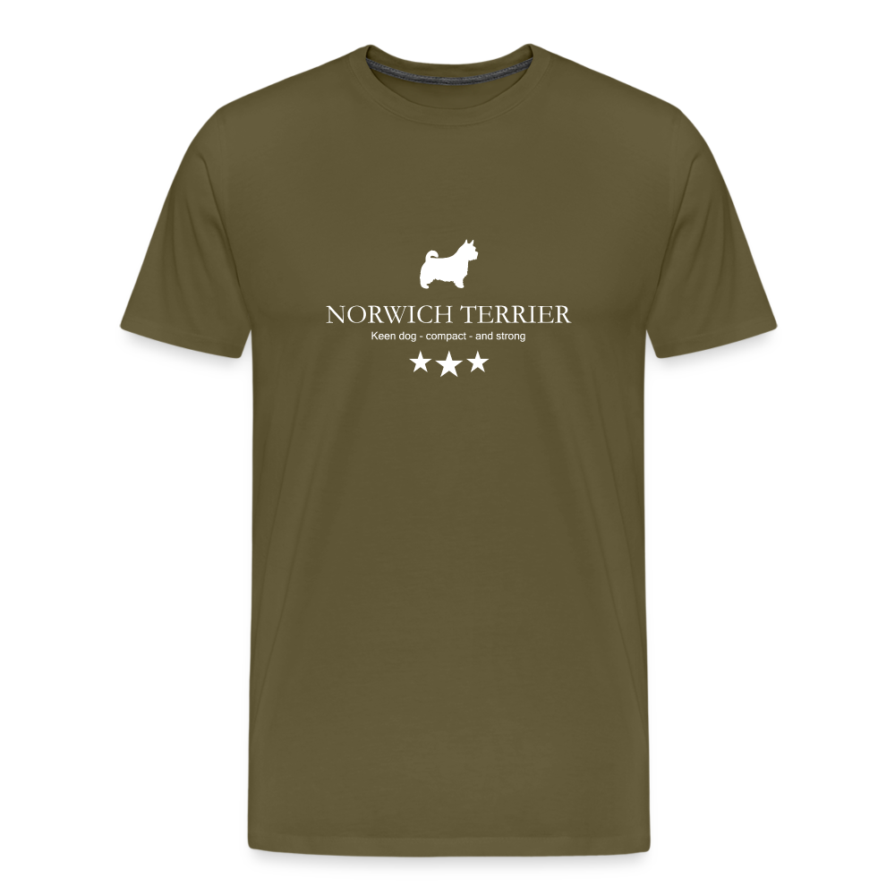 Männer Premium T-Shirt - Norwich Terrier - Keen dog, compact and strong... - Khaki