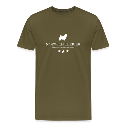 Männer Premium T-Shirt - Norwich Terrier - Keen dog, compact and strong... - Khaki