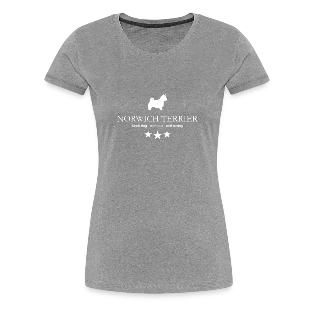 Women’s Premium T-Shirt - Norwich Terrier - Keen dog, compact and strong... - Grau meliert