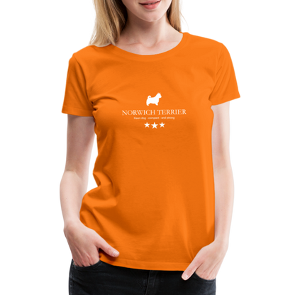 Women’s Premium T-Shirt - Norwich Terrier - Keen dog, compact and strong... - Orange