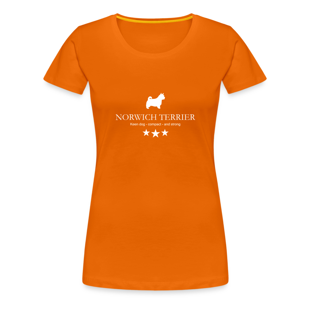 Women’s Premium T-Shirt - Norwich Terrier - Keen dog, compact and strong... - Orange