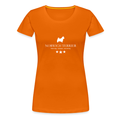 Women’s Premium T-Shirt - Norwich Terrier - Keen dog, compact and strong... - Orange