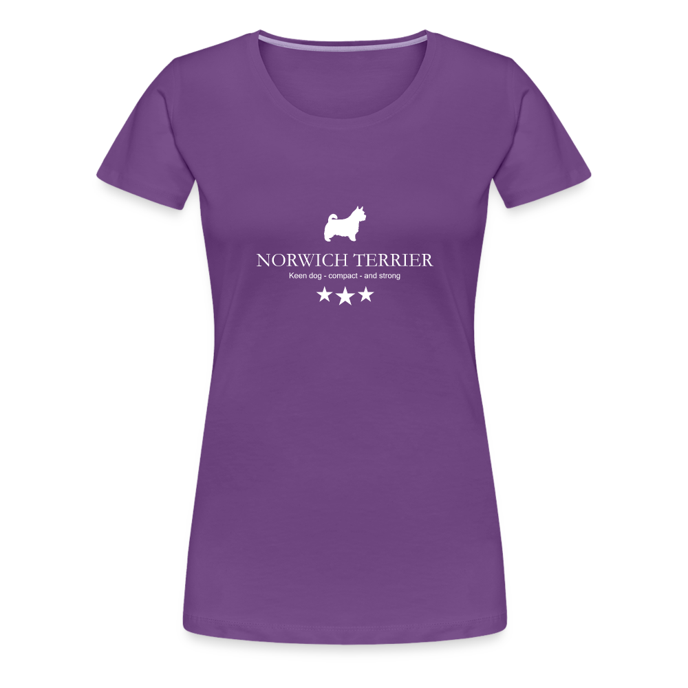 Women’s Premium T-Shirt - Norwich Terrier - Keen dog, compact and strong... - Lila