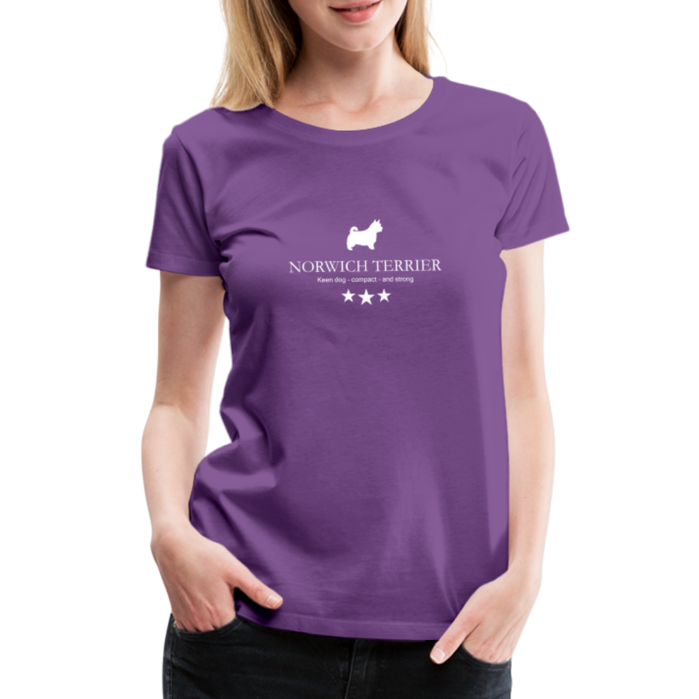 Women’s Premium T-Shirt - Norwich Terrier - Keen dog, compact and strong... - Lila