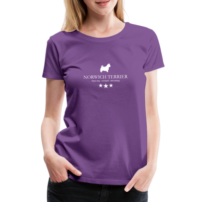 Women’s Premium T-Shirt - Norwich Terrier - Keen dog, compact and strong... - Lila