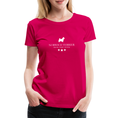 Women’s Premium T-Shirt - Norwich Terrier - Keen dog, compact and strong... - dunkles Pink