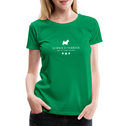 Women’s Premium T-Shirt - Norwich Terrier - Keen dog, compact and strong... - Kelly Green