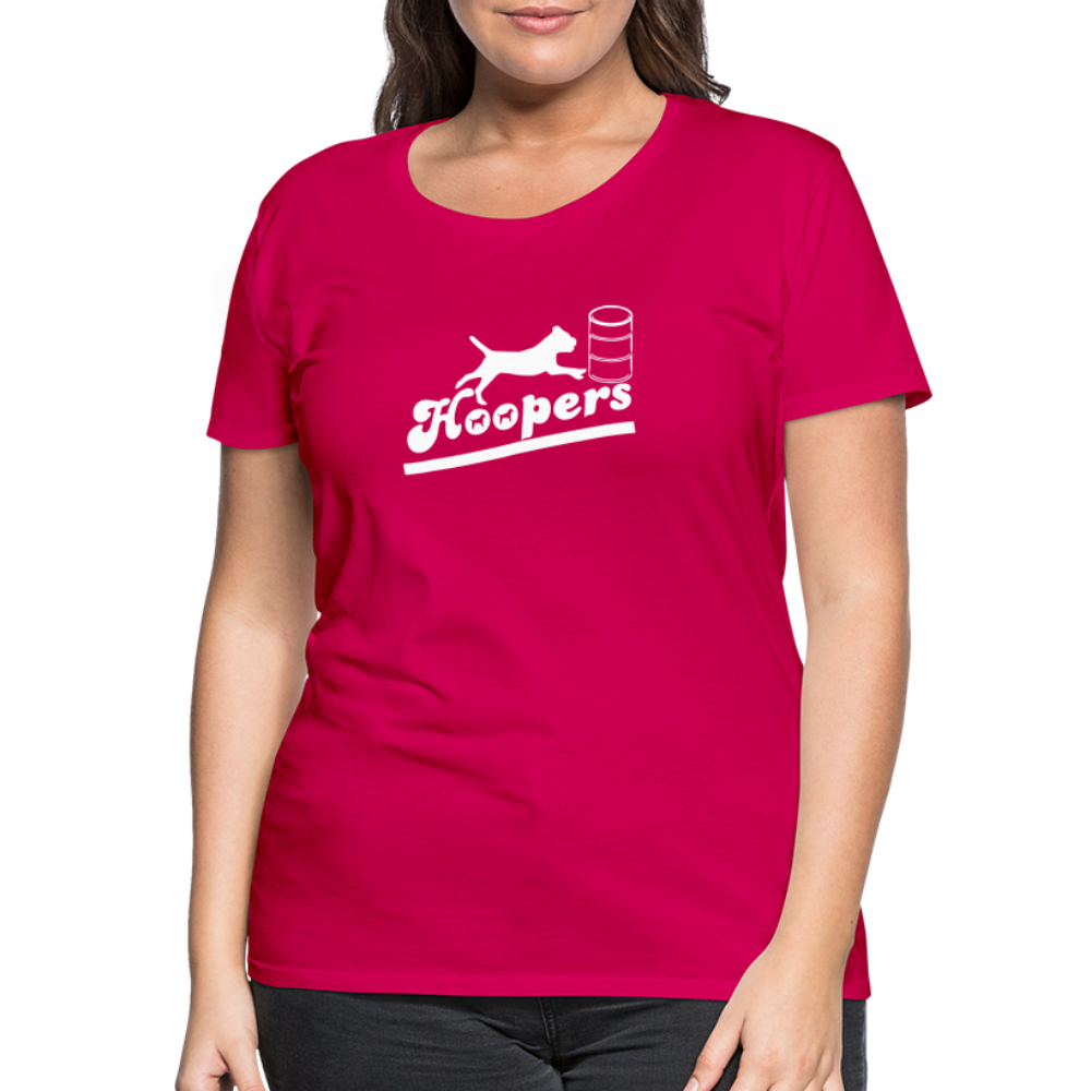 Women’s Premium T-Shirt - Hoopers mit Border Terrier - dunkles Pink