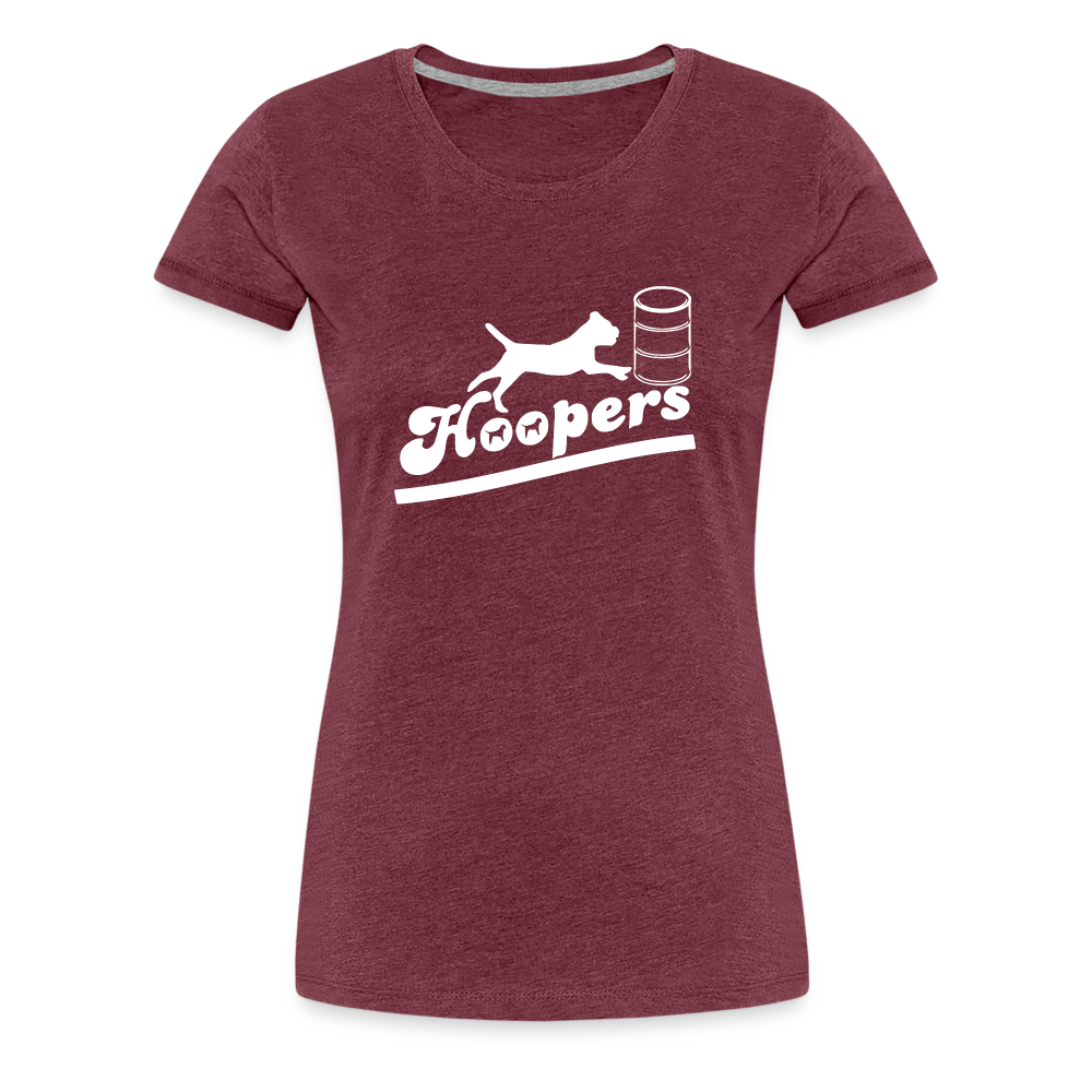 Women’s Premium T-Shirt - Hoopers mit Border Terrier - Bordeauxrot meliert