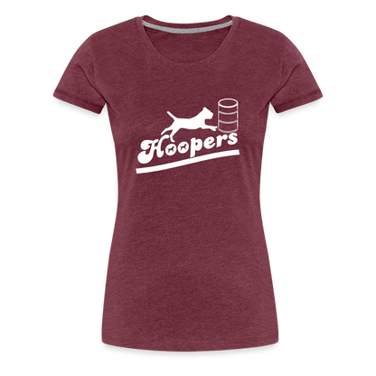 Women’s Premium T-Shirt - Hoopers mit Border Terrier - Bordeauxrot meliert