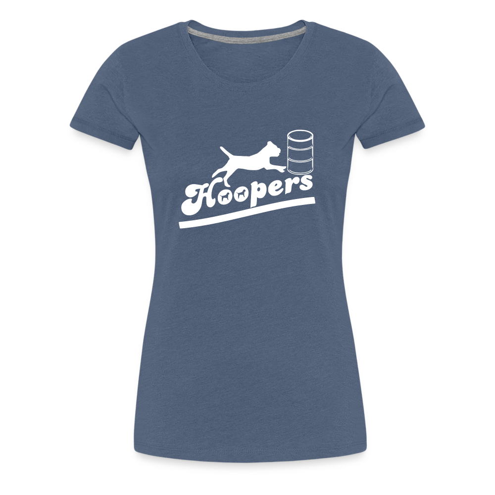 Women’s Premium T-Shirt - Hoopers mit Border Terrier - Blau meliert