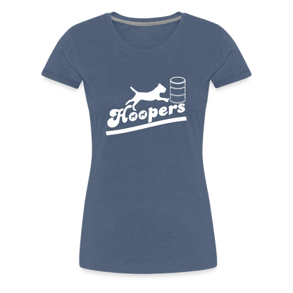 Women’s Premium T-Shirt - Hoopers mit Border Terrier - Blau meliert