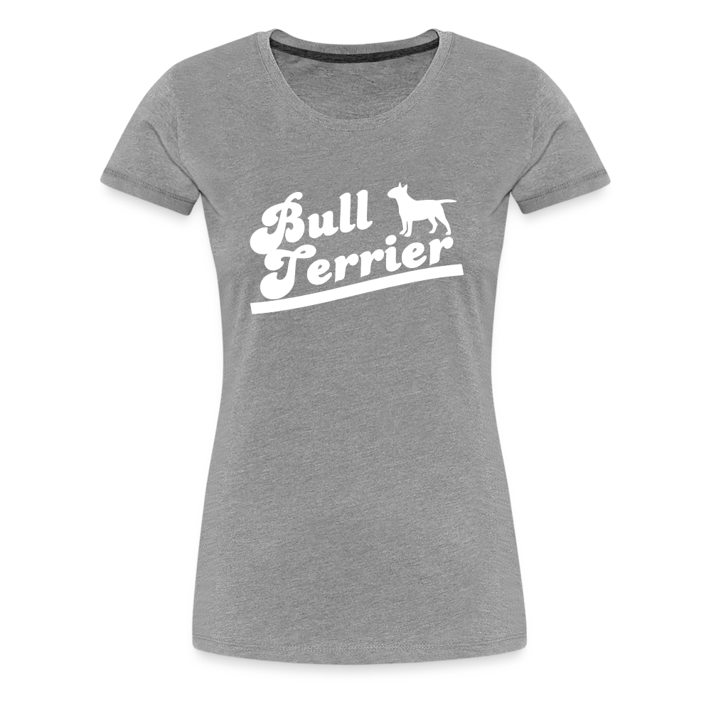 Women’s Premium T-Shirt - Bull Terrier-Schriftzug - Grau meliert