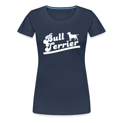 Women’s Premium T-Shirt - Bull Terrier-Schriftzug - Navy