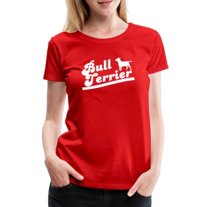 Women’s Premium T-Shirt - Bull Terrier-Schriftzug - Rot