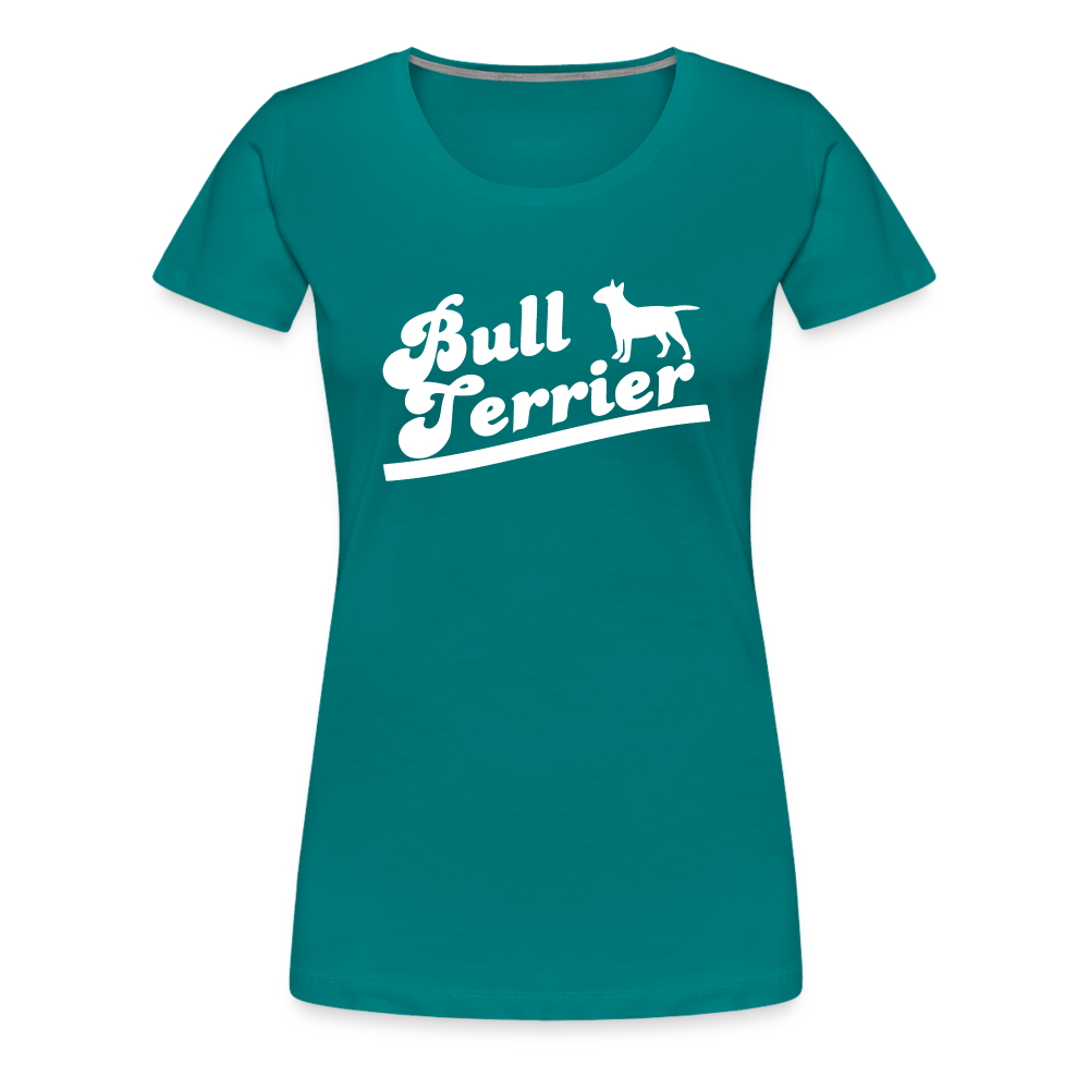 Women’s Premium T-Shirt - Bull Terrier-Schriftzug - Divablau
