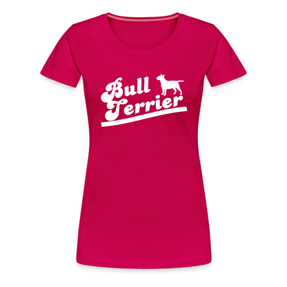 Women’s Premium T-Shirt - Bull Terrier-Schriftzug - dunkles Pink