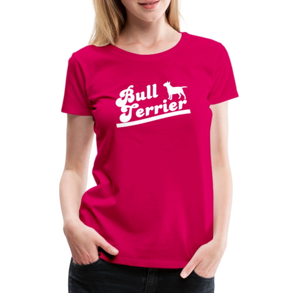 Women’s Premium T-Shirt - Bull Terrier-Schriftzug - dunkles Pink