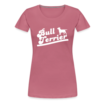 Women’s Premium T-Shirt - Bull Terrier-Schriftzug - Malve