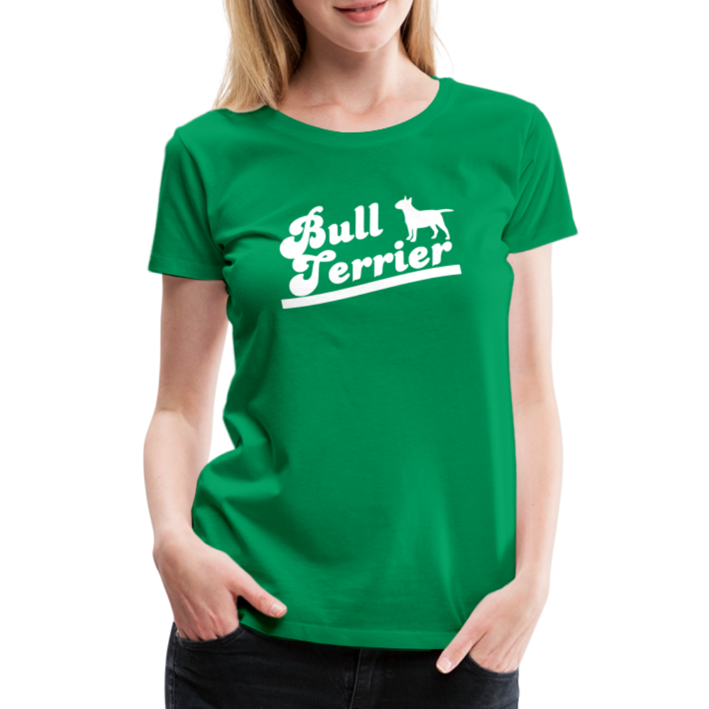 Women’s Premium T-Shirt - Bull Terrier-Schriftzug - Kelly Green