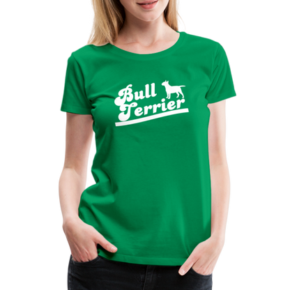 Women’s Premium T-Shirt - Bull Terrier-Schriftzug - Kelly Green