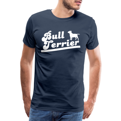Männer Premium T-Shirt - Bull Terrier-Schriftzug - Navy