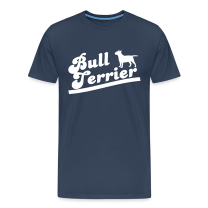 Männer Premium T-Shirt - Bull Terrier-Schriftzug - Navy