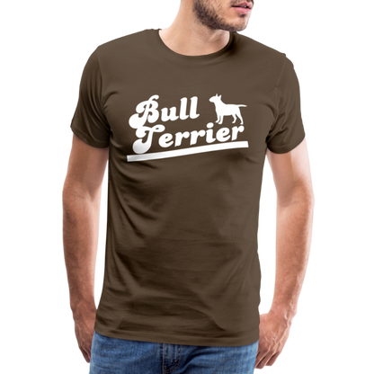 Männer Premium T-Shirt - Bull Terrier-Schriftzug - Edelbraun