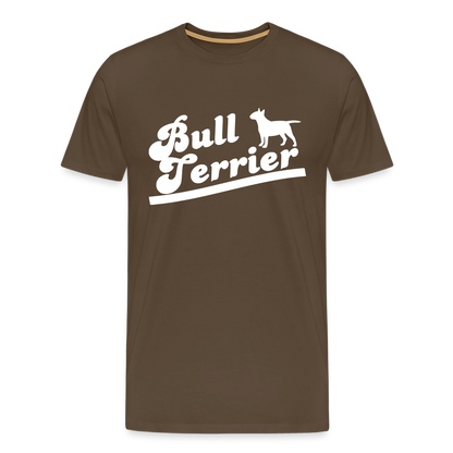 Männer Premium T-Shirt - Bull Terrier-Schriftzug - Edelbraun