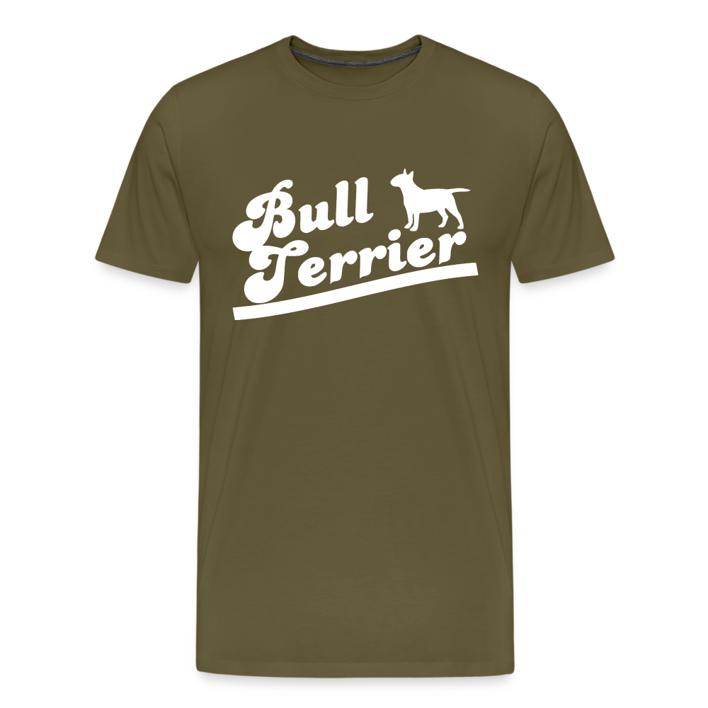 Männer Premium T-Shirt - Bull Terrier-Schriftzug - Khaki