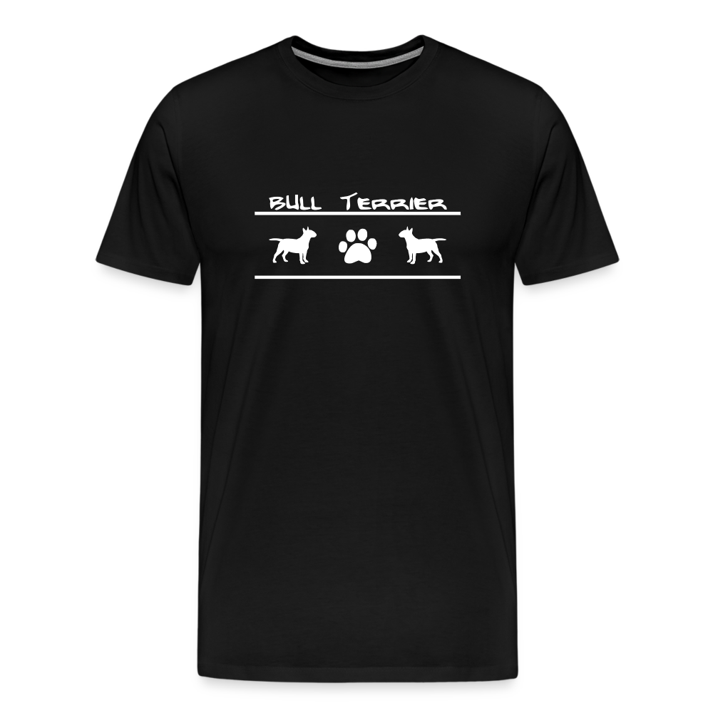 Männer Premium T-Shirt - Bull Terrier-Schriftzug und Pfote - Schwarz