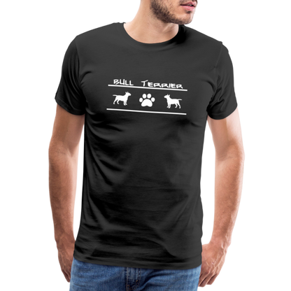 Männer Premium T-Shirt - Bull Terrier-Schriftzug und Pfote - Schwarz