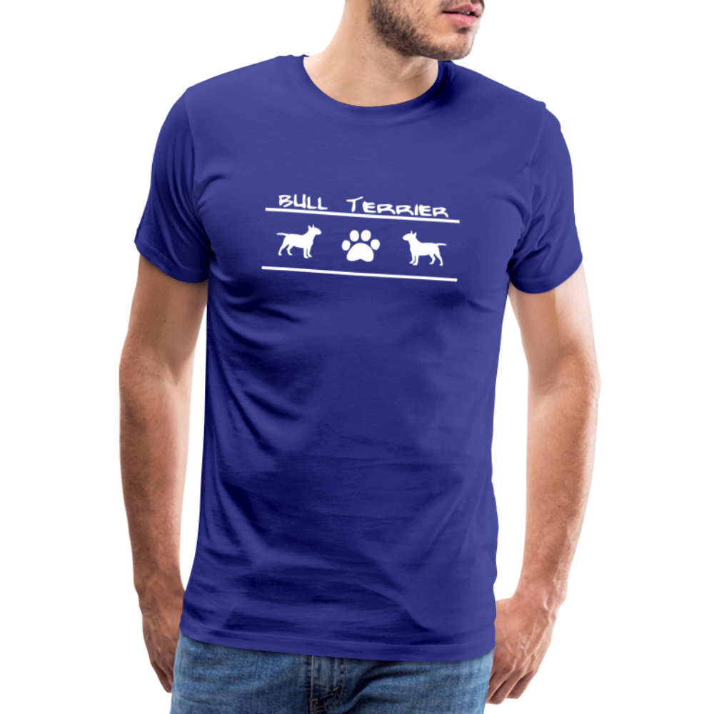 Männer Premium T-Shirt - Bull Terrier-Schriftzug und Pfote - Königsblau