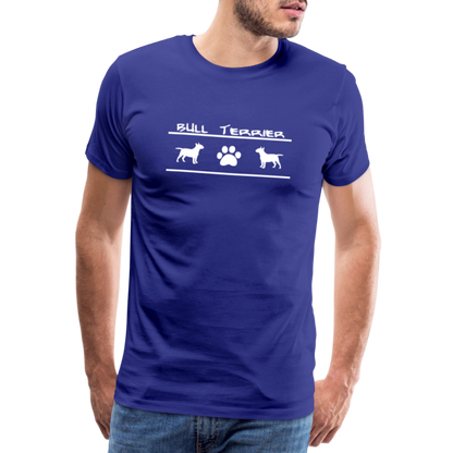 Männer Premium T-Shirt - Bull Terrier-Schriftzug und Pfote - Königsblau