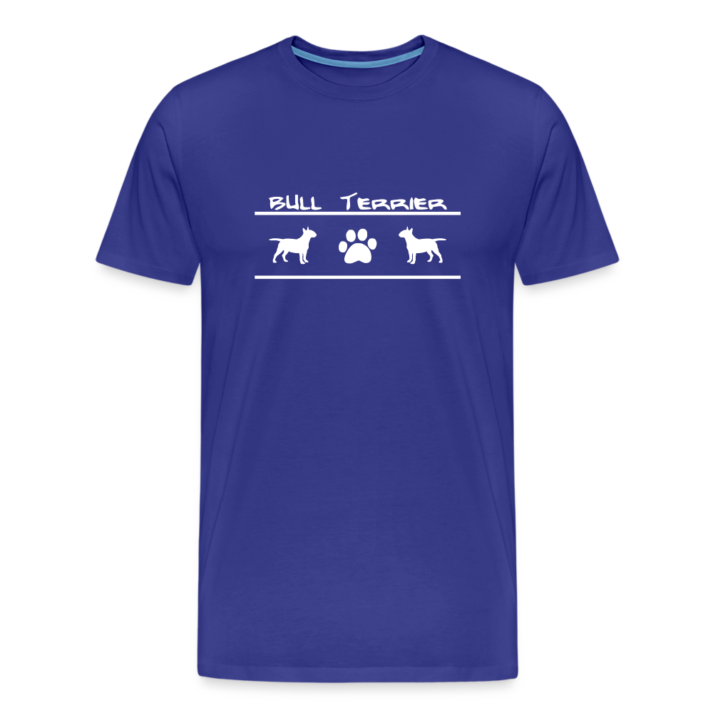 Männer Premium T-Shirt - Bull Terrier-Schriftzug und Pfote - Königsblau