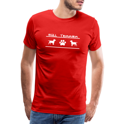 Männer Premium T-Shirt - Bull Terrier-Schriftzug und Pfote - Rot