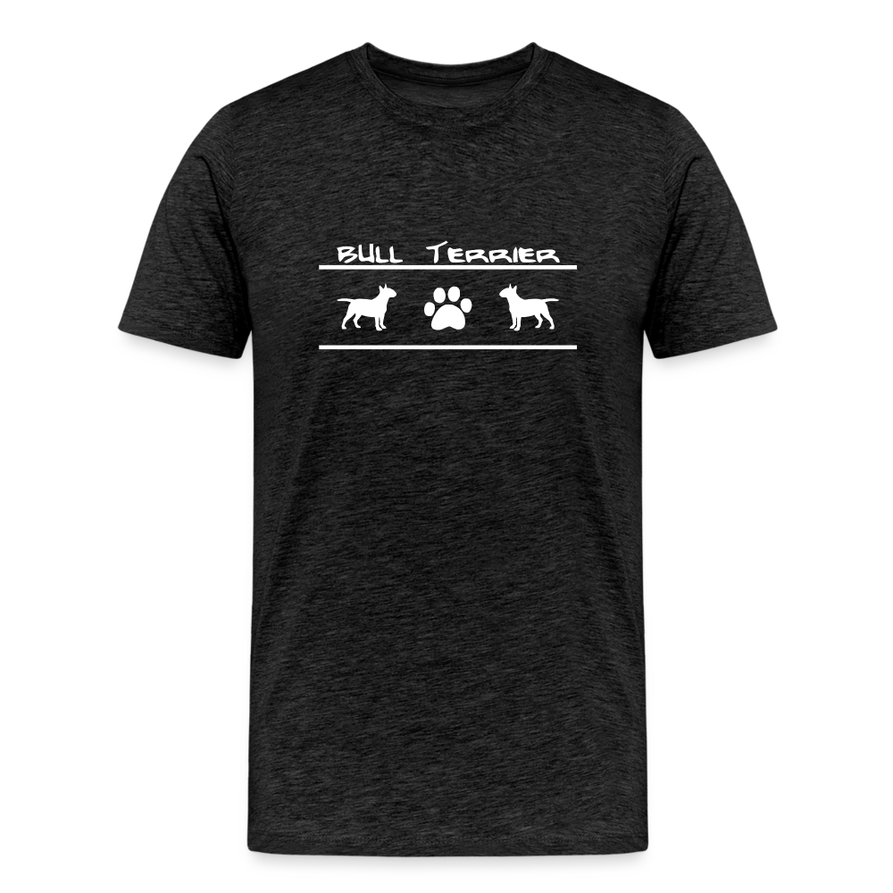 Männer Premium T-Shirt - Bull Terrier-Schriftzug und Pfote - Anthrazit