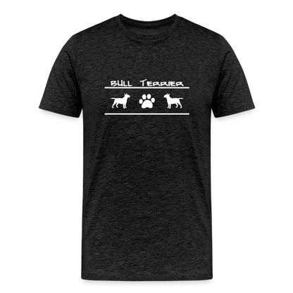 Männer Premium T-Shirt - Bull Terrier-Schriftzug und Pfote - Anthrazit